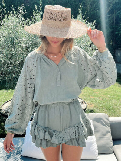 Conjunto top y short verde