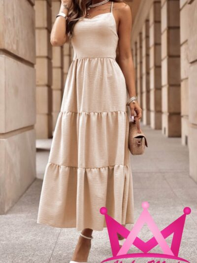 Maxi vestido casual escote trasero