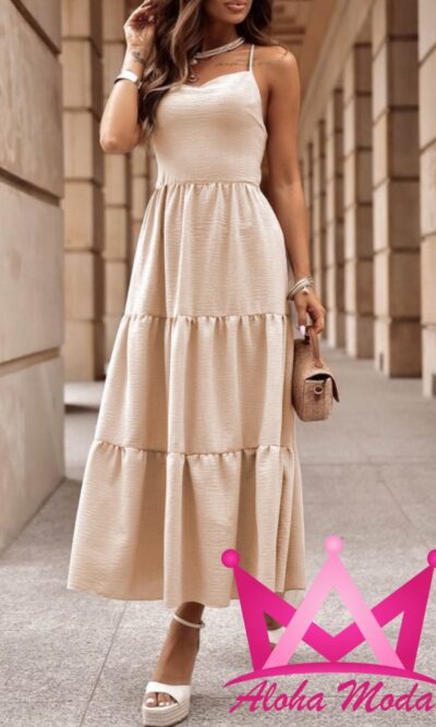 Maxi vestido casual escote trasero