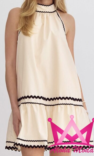 Vestido corto cuello halter