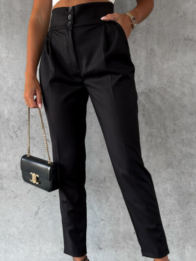 Pantalon de vestir negro satinado