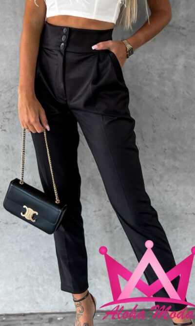 Pantalon de vestir negro satinado