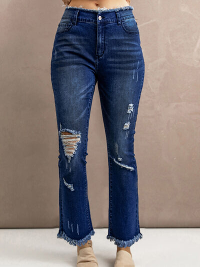 Jeans diseño rasgado color azul