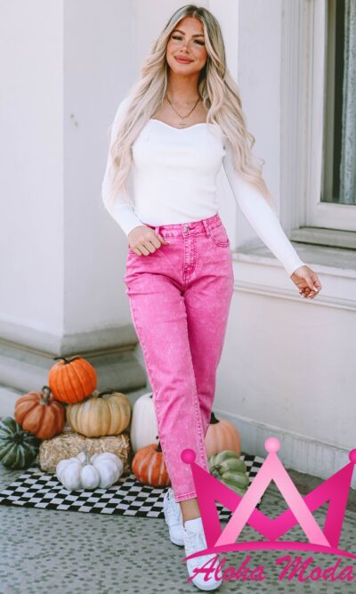 Pantalones de mezclilla rosa