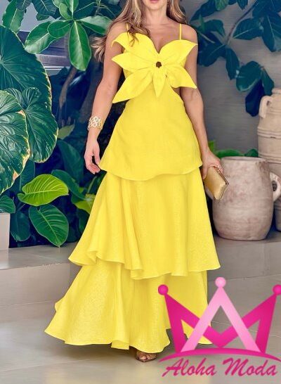 Vestido largo diseño floral