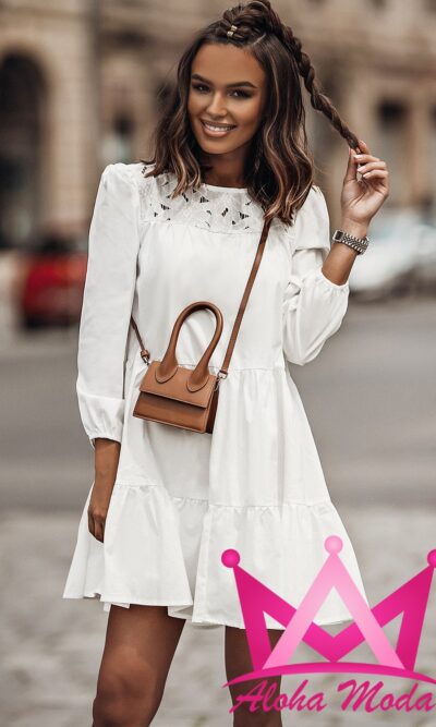 Vestido blanco manga larga