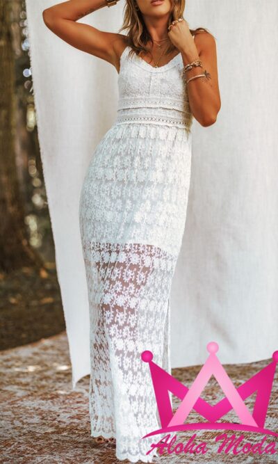 Vestido de encaje blanco