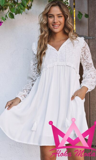Vestido de encaje blanco