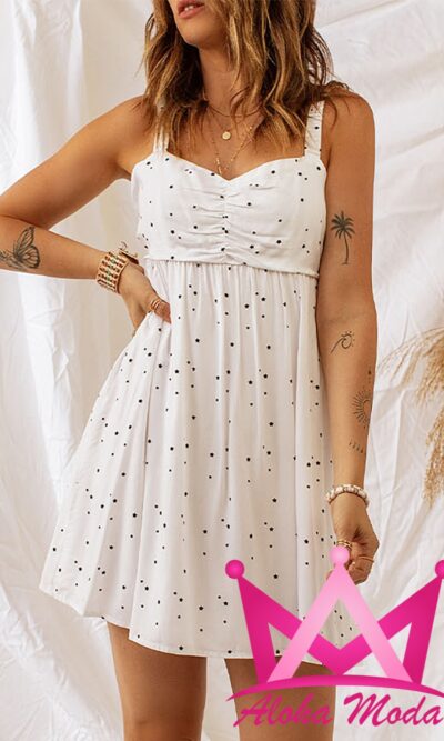 Vestido blanco con estampado de estrellas