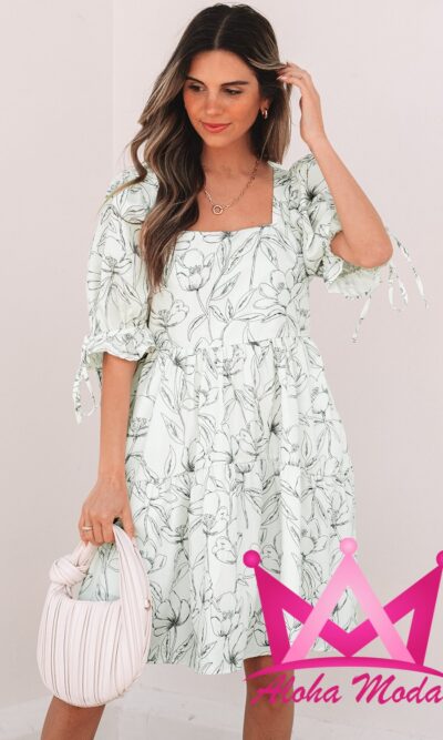Vestido corto con estampado floral