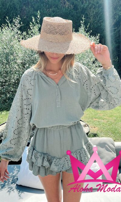 Conjunto top y short verde