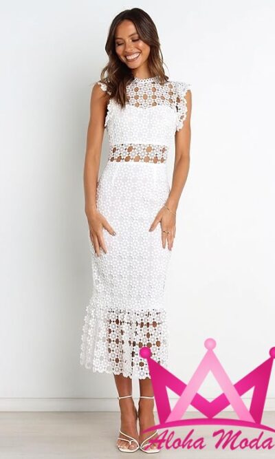 Vestido de encaje blanco