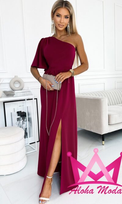 Vestido de fiesta maxi hombro descubierto