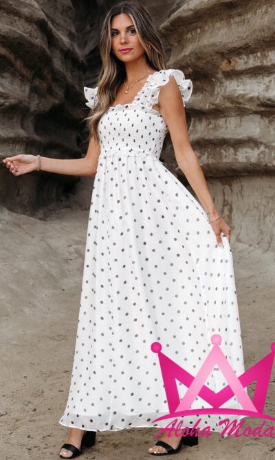 Vestido Largo Escote Cuadrado