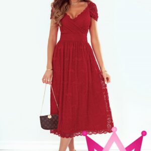 Vestido de encaje rojo