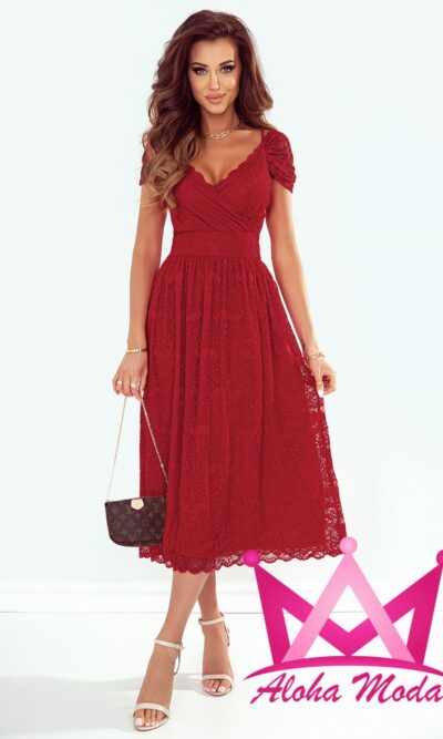 Vestido de encaje rojo