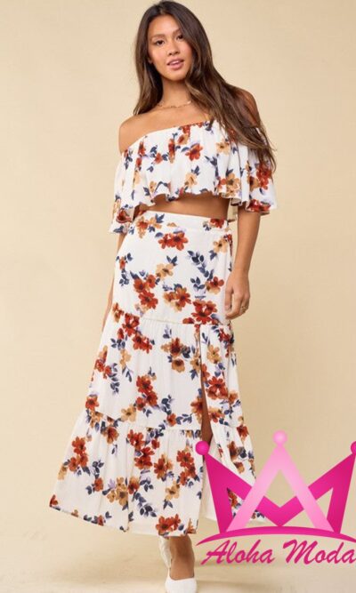 Conjunto de Top y Falda Floral
