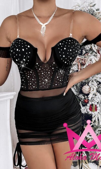 Vestido negro de malla